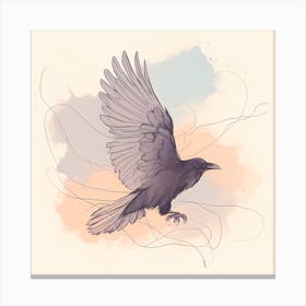 Raven Flying Canvas Print