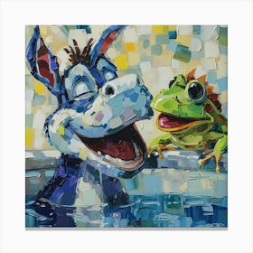 Donald And Frog 1 Canvas Print