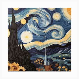 Starry Night - Van Gogh 1 Canvas Print