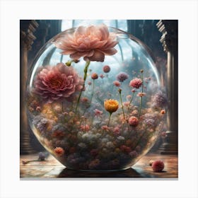 Flower in a glass bubble Canvas Print
