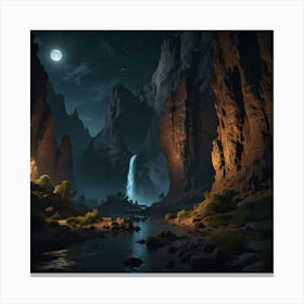 Night In The Canyon 2 Canvas Print