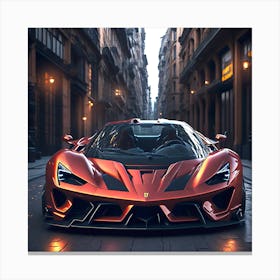 Supercar In A City Canvas Print