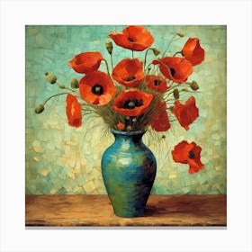 Vase With Poppies, Van Gogh 1 Canvas Print