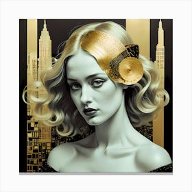 Golden Glamour Girl Canvas Print