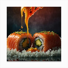 Sushi With Sauce 1 Canvas Print