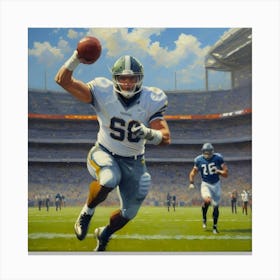 The Protector Football Player on the Field Canvas Print