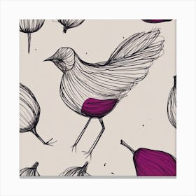Bird With Purple Onions Canvas Print