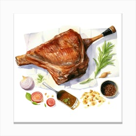 Roasted Pork With Vegetables Canvas Print