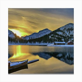 Sunset At The Lake Canvas Print