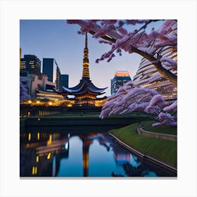 Cherry Blossoms In Tokyo 1 Canvas Print