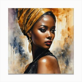 African Woman In Turban Canvas Print