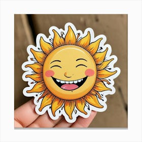 Happy Sun Sticker Canvas Print