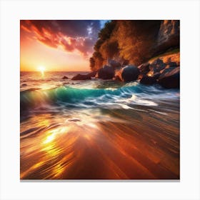 Sunset On The Beach 869 Canvas Print