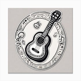 Mexican Guitar And Maracas Sticker 2d Cute Fantasy Dreamy Vector Illustration 2d Flat Centere (21) Canvas Print