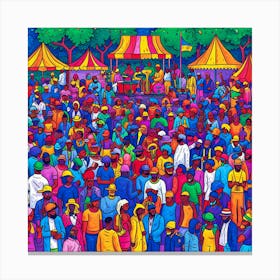 Crowd Of People At A Festival Canvas Print