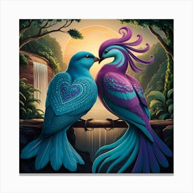 Two Birds Showing Love02 Canvas Print