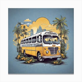 Bus On The Road Canvas Print
