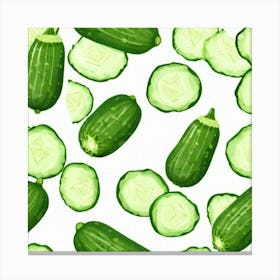 Cucumbers On A White Background 5 Canvas Print