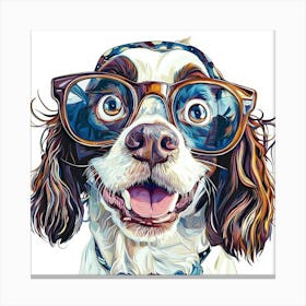 Dog With Glasses 42 Canvas Print