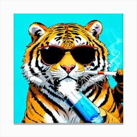 Tiger Smoking 1 Canvas Print