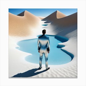 Businessman In The Desert 10 Canvas Print