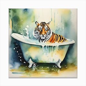 Tiger In Bath Canvas Print