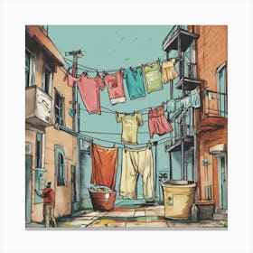 Laundry Line Canvas Print