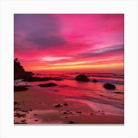 Sunset At The Beach 1 Canvas Print