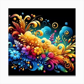 Colorful Floral Background Canvas Print