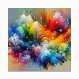 Abstract modernist colorful blots 1 Canvas Print