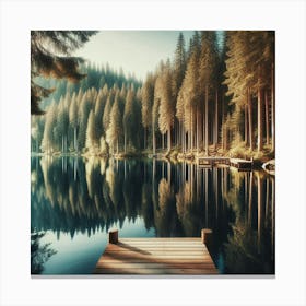 Pier In The Forest Canvas Print