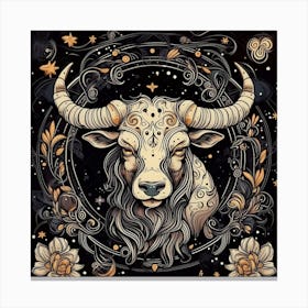 Bull Zodiac Sign Canvas Print
