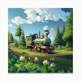 Train In The Forest Canvas Print