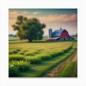 Red Barn In The Countryside 7 Canvas Print