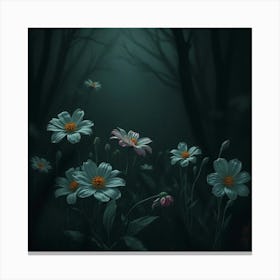 Flowers In The Dark Canvas Print