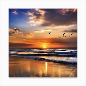 Sunrise At The Beach 1 Canvas Print