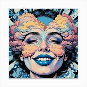 Girl With Clouds On Her Face Canvas Print