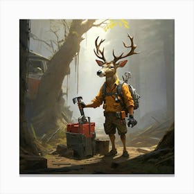 Deer In The Woods 60 Canvas Print