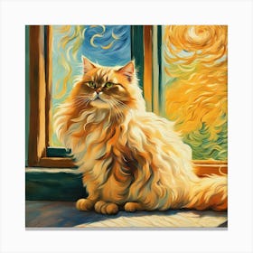 Cat By The Window Canvas Print