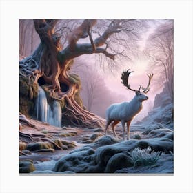 Deer In The Forest 8 Canvas Print