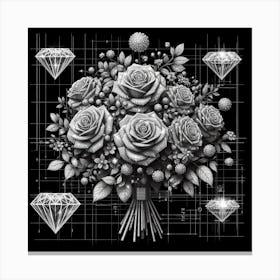 Roses And Diamonds Canvas Print