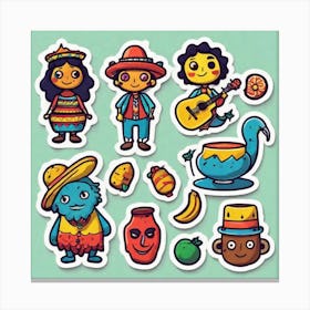 Mexican Stickers Canvas Print