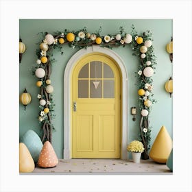 Easter Door Decor Canvas Print