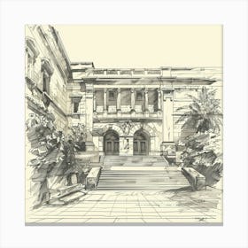 Sketch Of A Building 3 Canvas Print