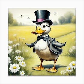 Duck In Top Hat 2 Canvas Print