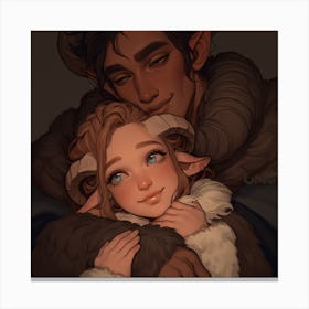 Elven Couple Canvas Print