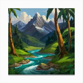 River In The Jungle 1 Canvas Print