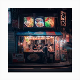 Night Market In Tokyo Canvas Print