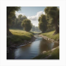 Stream In The Woods 37 Canvas Print