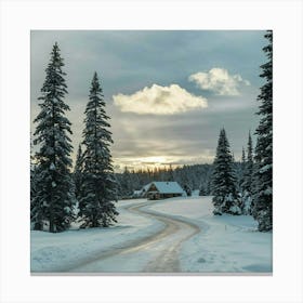 Road In The Snow Canvas Print